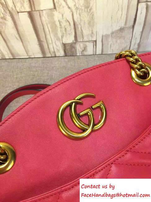 Gucci GG Marmont Matelasse Chevron Tote Medium Bag 443501 Red 2016