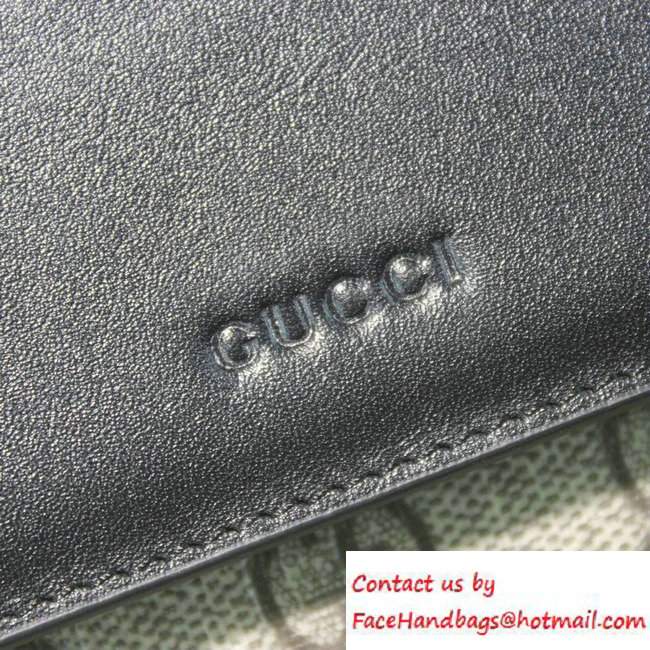 Gucci GG Supreme Canvas Contiental Flap Wallet 410100 Black 2016
