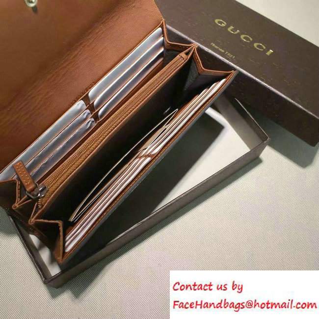 Gucci GG Supreme Canvas Contiental Flap Wallet 410100 Brown 2016