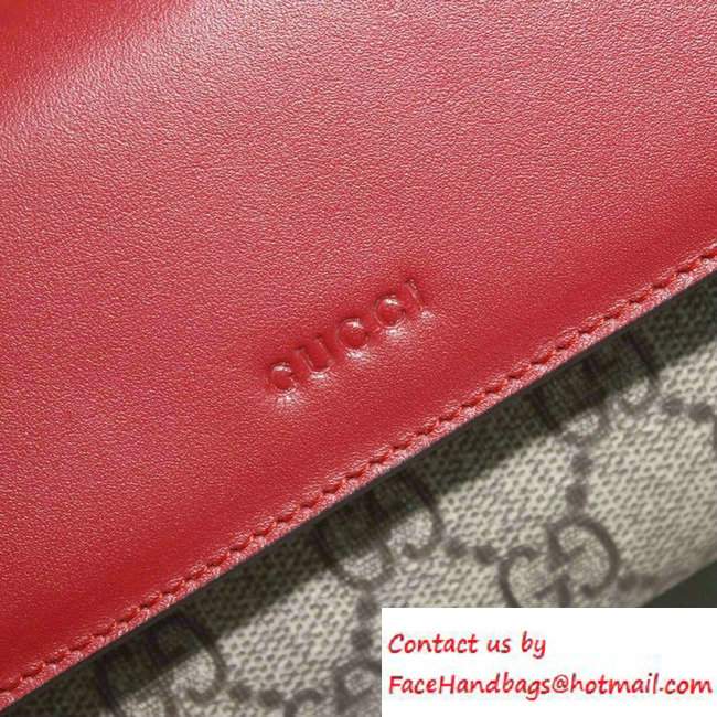 Gucci GG Supreme Canvas Contiental Flap Wallet 410100 Red/Fushia 2016