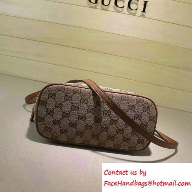 Gucci GG Supreme Canvas Convertible Mini Dome Cross Body Bag 341504 Brown - Click Image to Close