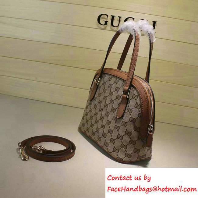 Gucci GG Supreme Canvas Convertible Mini Dome Cross Body Bag 341504 Brown