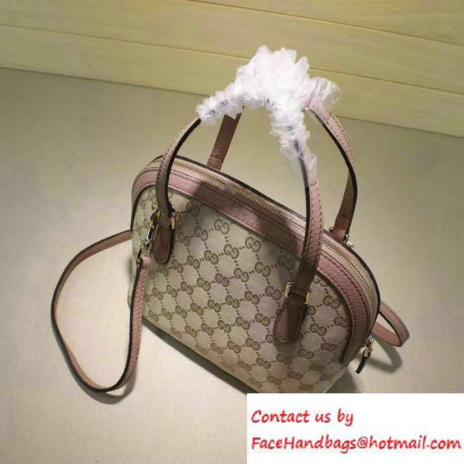 Gucci GG Supreme Canvas Convertible Mini Dome Cross Body Bag 341504 Nude Pink - Click Image to Close