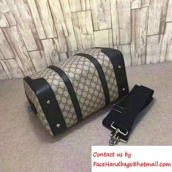 Gucci GG Supreme Canvas Small Duffle Bag 406379 Black 2016 - Click Image to Close
