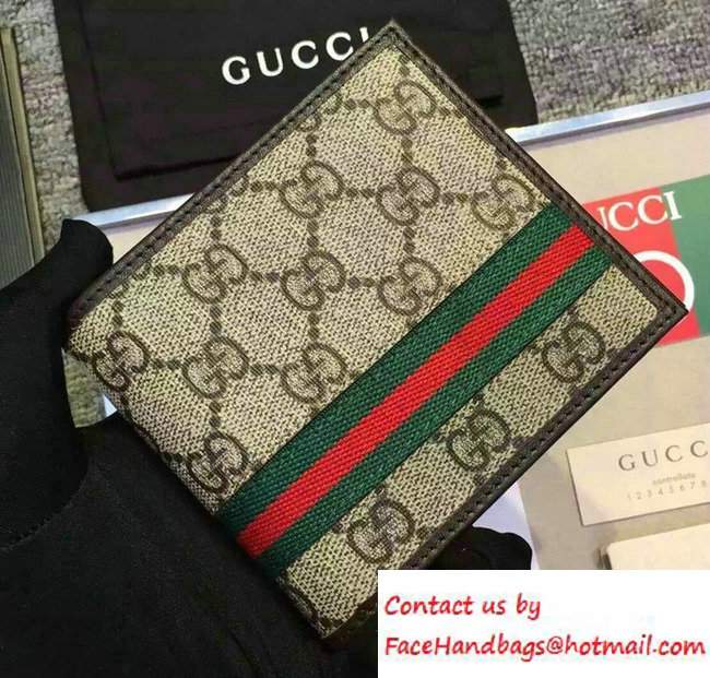 Gucci GG Supreme Canvas Web Wallet 138042 02 - Click Image to Close