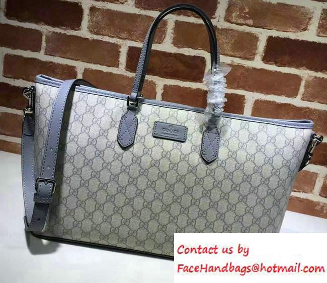 Gucci GG Supreme Medium Tote Bag 410748 Gray - Click Image to Close