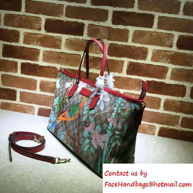 Gucci GG Supreme Medium Tote Bag 410748 Tian Red