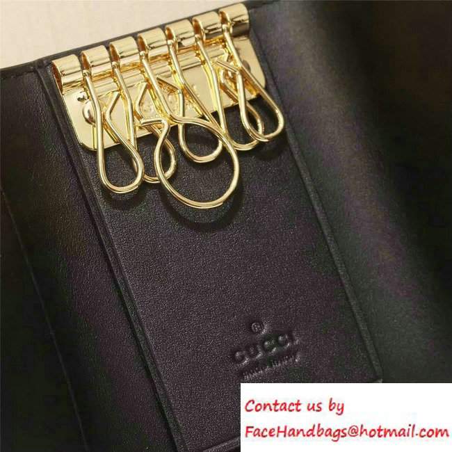 Gucci Key Case Wallet 410078 Blooms Black 2016