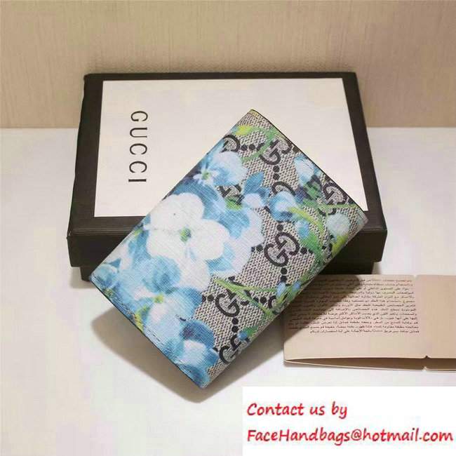 Gucci Key Case Wallet 410078 Blue Blooms 2016