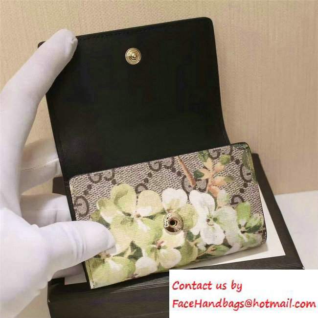 Gucci Key Case Wallet 410078 Green Blooms 2016
