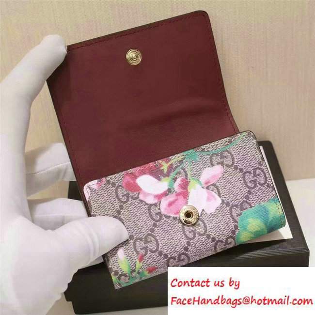 Gucci Key Case Wallet 410078 Red Blooms 2016