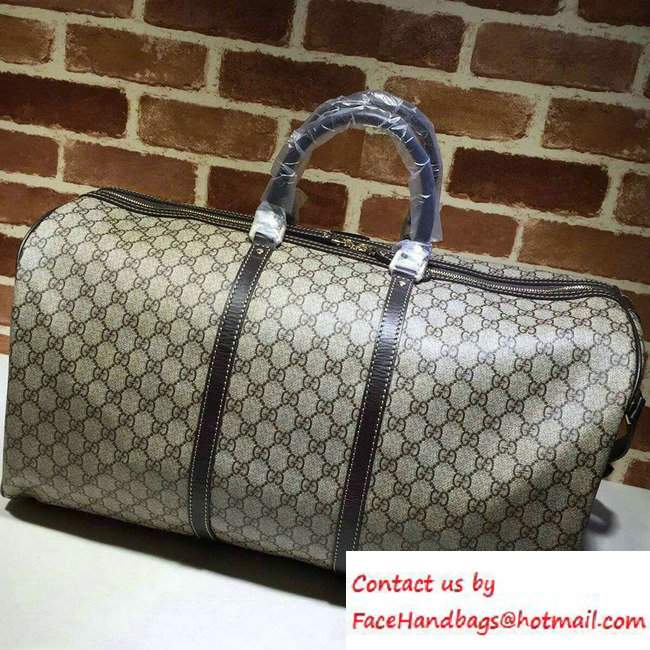 Gucci Large GG Plus Carry-On Duffle Luggage Bag 206500 Coffee - Click Image to Close