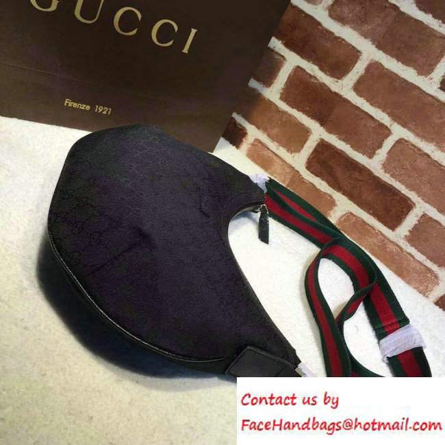 Gucci Original GG Canvas Messenger Medium Bag 181092 Black - Click Image to Close