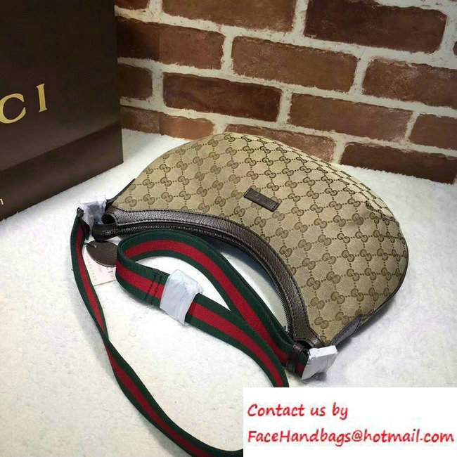 Gucci Original GG Canvas Messenger Medium Bag 181092 Coffee