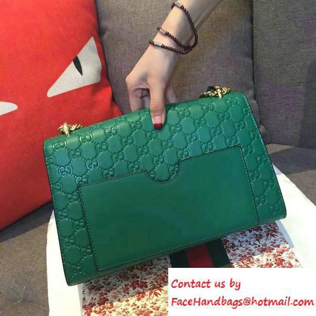 Gucci Padlock Gucci Signature Leather Shoulder Medium Bag 409486 Green 2016 - Click Image to Close