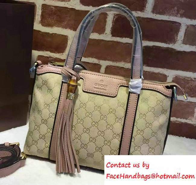 Gucci Rania Original GG Canvas Top Handle Small Bag 353114 Beige/Nude Pink