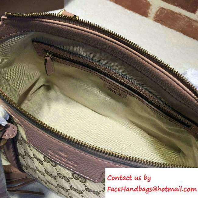 Gucci Rania Original GG Canvas Top Handle Small Bag 353114 Beige/Nude Pink