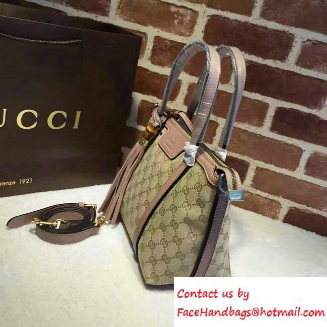 Gucci Rania Original GG Canvas Top Handle Small Bag 353114 Beige/Nude Pink - Click Image to Close