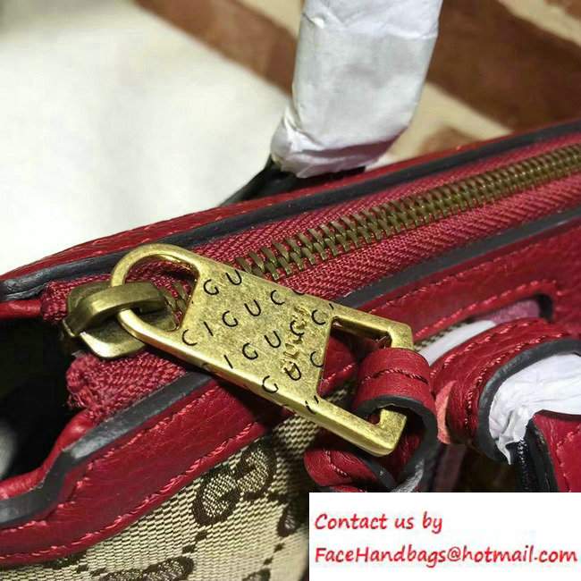 Gucci Rania Original GG Canvas Top Handle Small Bag 353114 Burgundy - Click Image to Close
