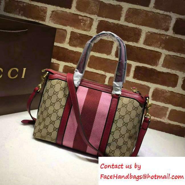 Gucci Rania Original GG Canvas Top Handle Small Bag 353114 Burgundy