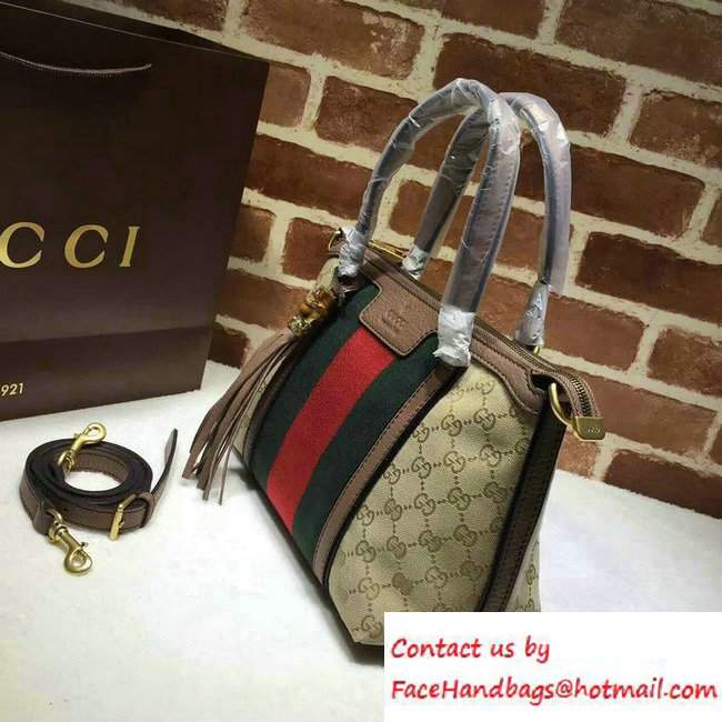 Gucci Rania Original GG Canvas Top Handle Small Bag 353114 Camel