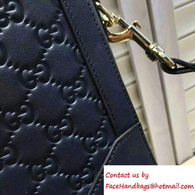 Gucci Signature Leather Briefcase Bag 406384 Blue 2016