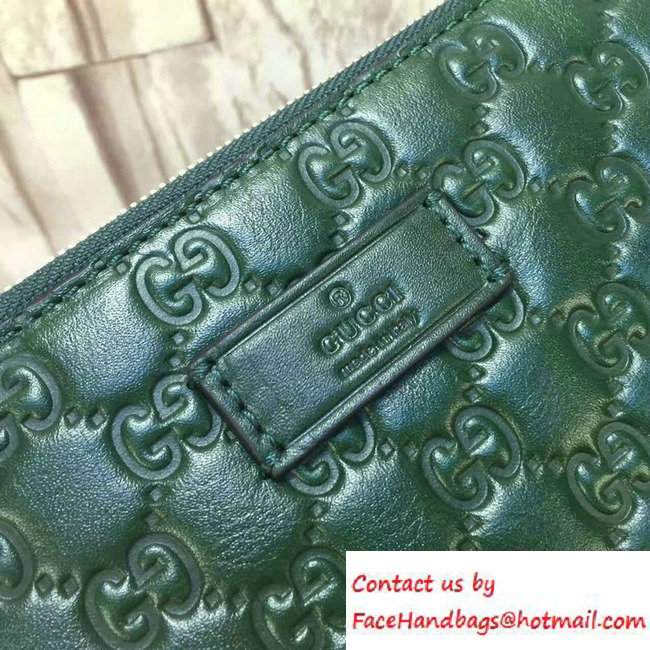 Gucci Signature Leather Messenger Bag 429004 Green 2016