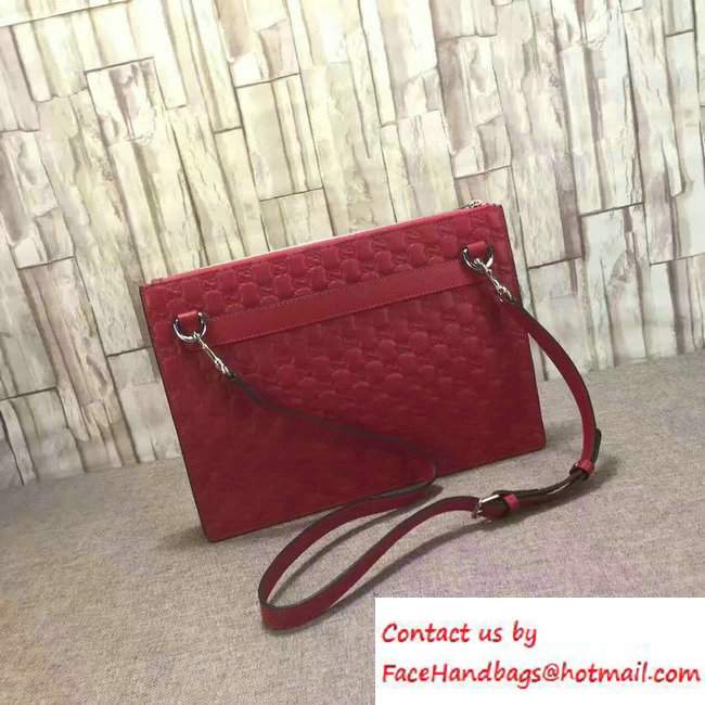 Gucci Signature Leather Messenger Bag 429004 Red 2016
