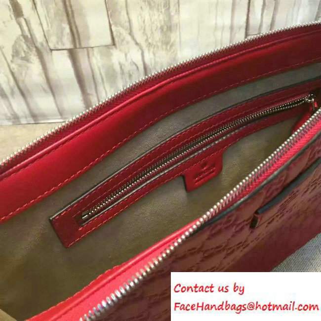 Gucci Signature Leather Messenger Bag 429004 Red 2016 - Click Image to Close
