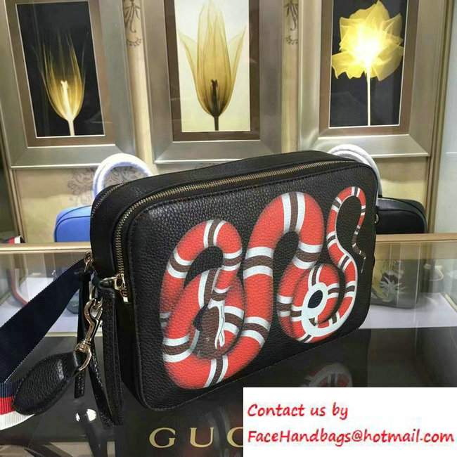 Gucci Snake Print Messenger Bag 453572 Black Cruise 2017