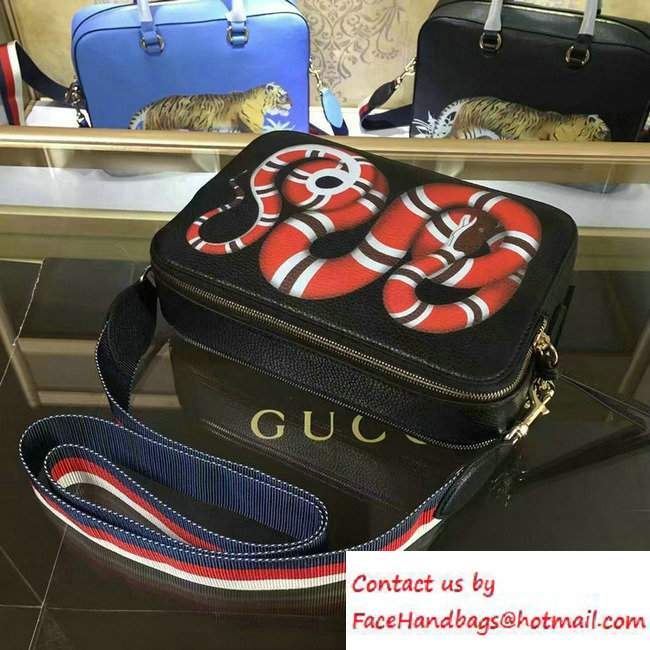 Gucci Snake Print Messenger Bag 453572 Black Cruise 2017 - Click Image to Close