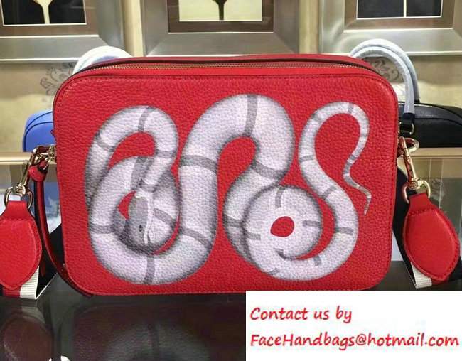 Gucci Snake Print Messenger Bag 453572 Red Cruise 2017 - Click Image to Close