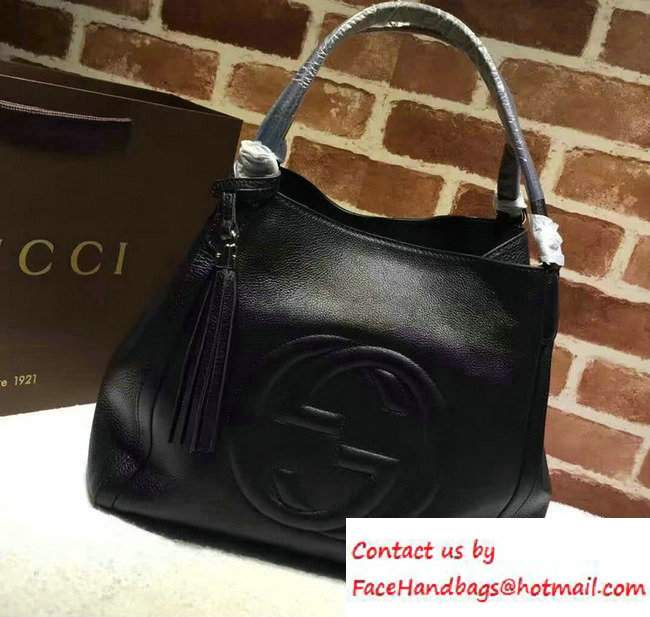 Gucci Soho Leather Shoulder Medium Bag 282309 Black