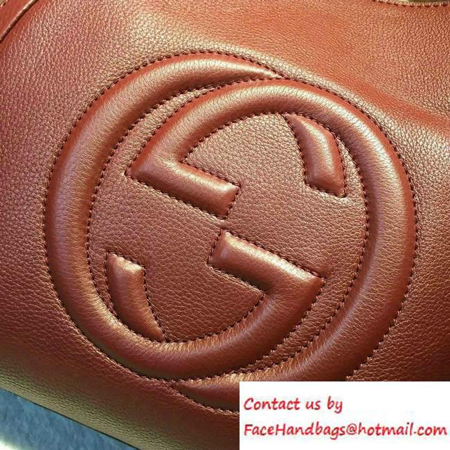 Gucci Soho Leather Shoulder Medium Bag 282309 Date Red - Click Image to Close