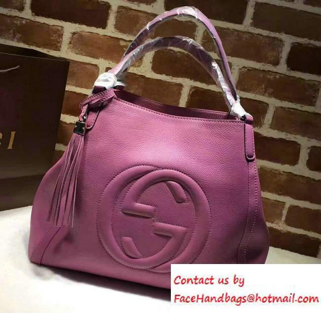 Gucci Soho Leather Shoulder Medium Bag 282309 Pink - Click Image to Close