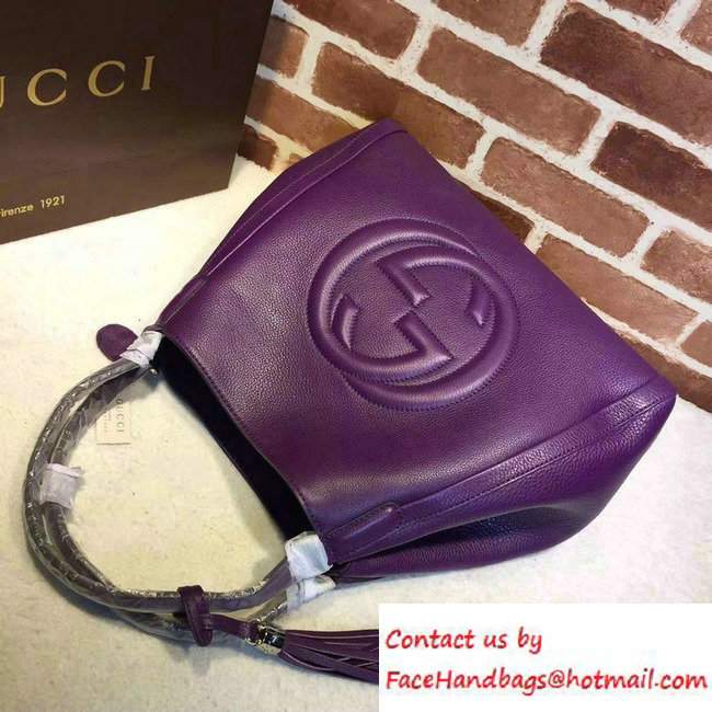 Gucci Soho Leather Shoulder Medium Bag 282309 Purple
