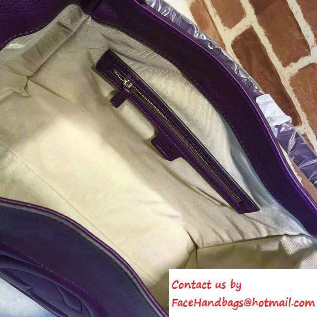 Gucci Soho Leather Shoulder Medium Bag 282309 Purple