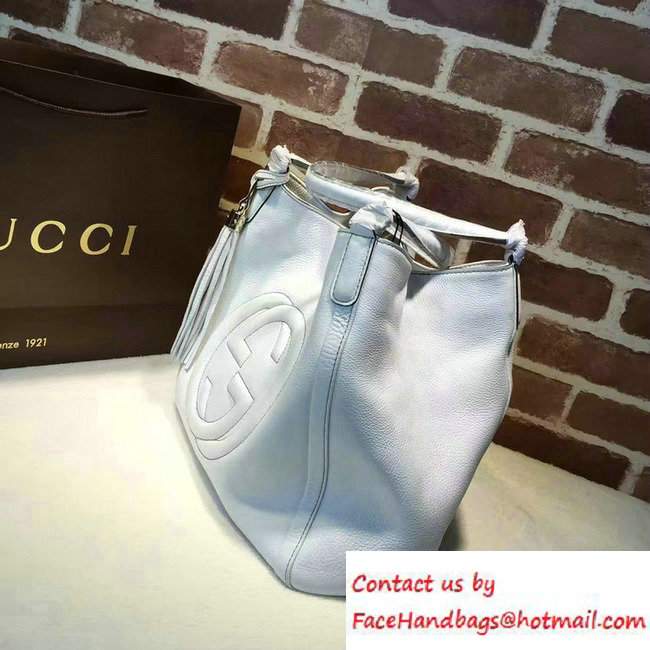 Gucci Soho Leather Shoulder Medium Bag 282309 White