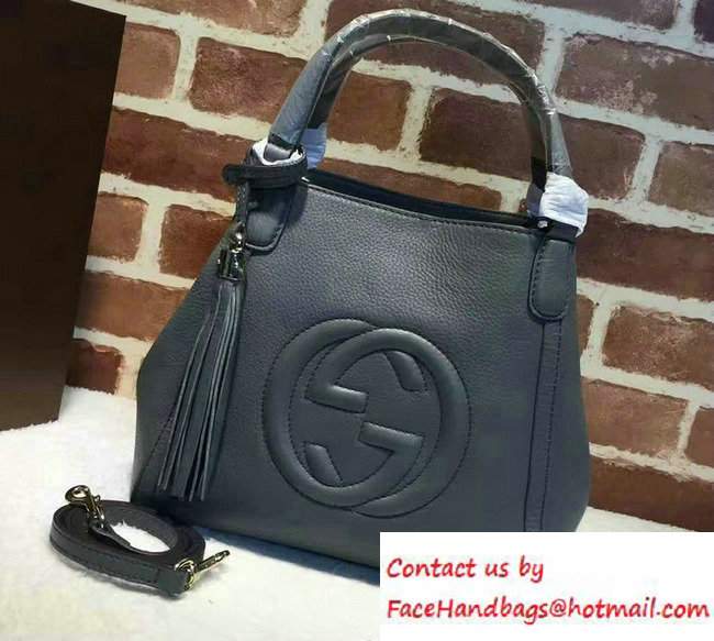 Gucci Soho Leather Shoulder Small Bag 336751 Gray - Click Image to Close