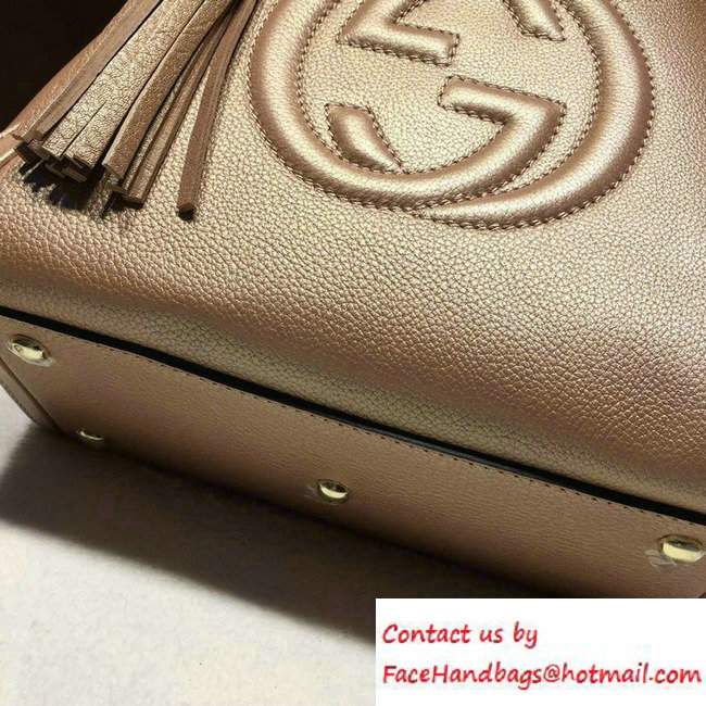 Gucci Soho Leather Shoulder Small Bag 336751 Pink Gold