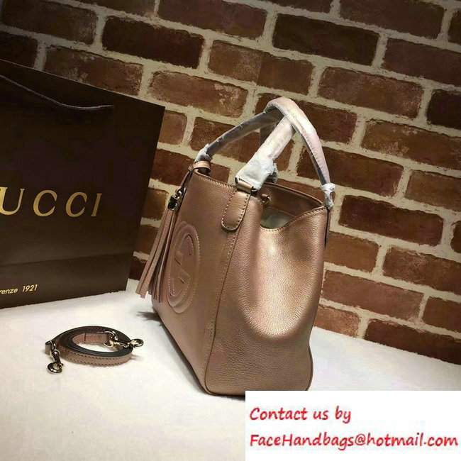 Gucci Soho Leather Shoulder Small Bag 336751 Pink Gold - Click Image to Close