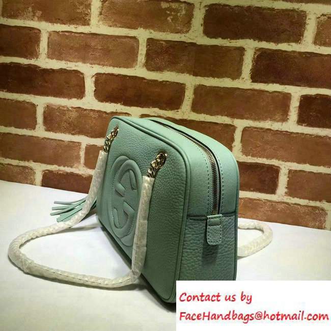 Gucci Soho Leather Shoulder Small Bag With Double Chain Straps 308983 Light Green