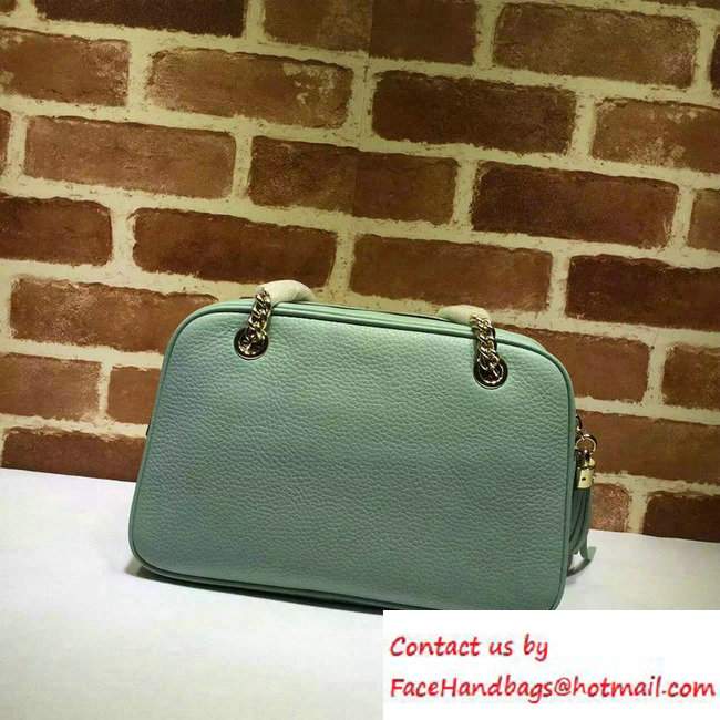 Gucci Soho Leather Shoulder Small Bag With Double Chain Straps 308983 Light Green