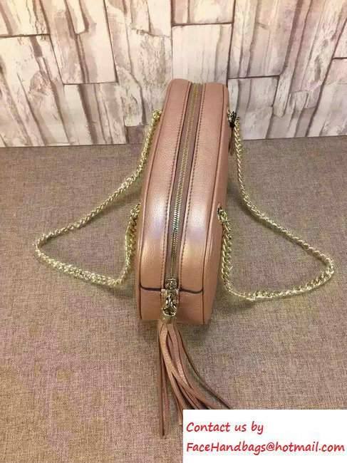 Gucci Soho Leather Shoulder Small Bag With Double Chain Straps 308983 Pink Gold