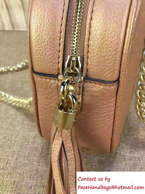 Gucci Soho Leather Shoulder Small Bag With Double Chain Straps 308983 Pink Gold - Click Image to Close