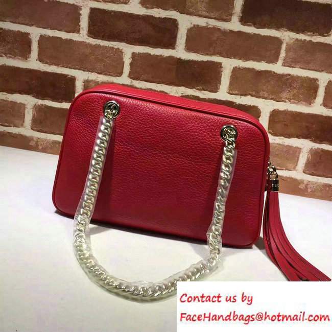 Gucci Soho Leather Shoulder Small Bag With Double Chain Straps 308983 Red - Click Image to Close
