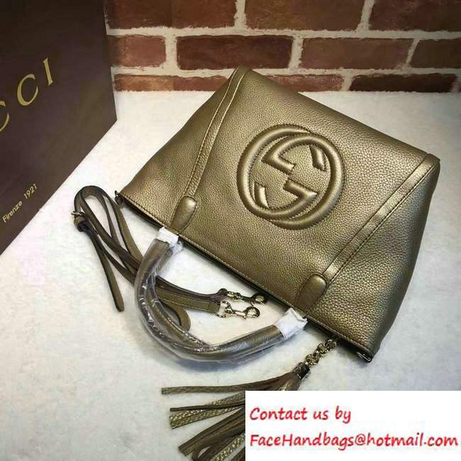 Gucci Soho Leather Top Handle Small Bag 369176 Gold - Click Image to Close