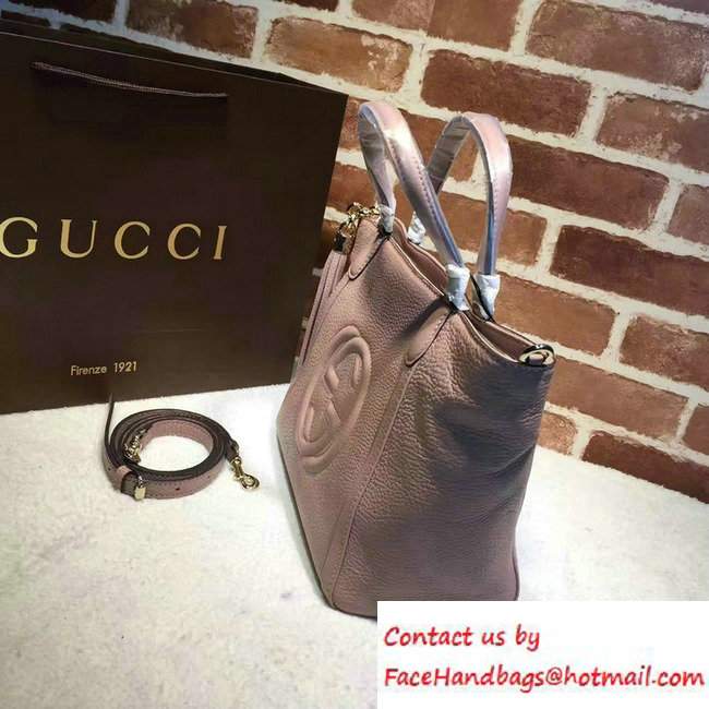 Gucci Soho Leather Top Handle Small Bag 369176 Nude Pink - Click Image to Close