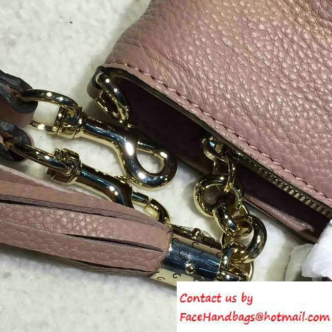 Gucci Soho Leather Top Handle Small Bag 369176 Nude Pink - Click Image to Close