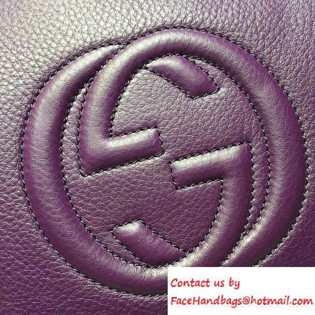 Gucci Soho Leather Top Handle Small Bag 369176 Purple